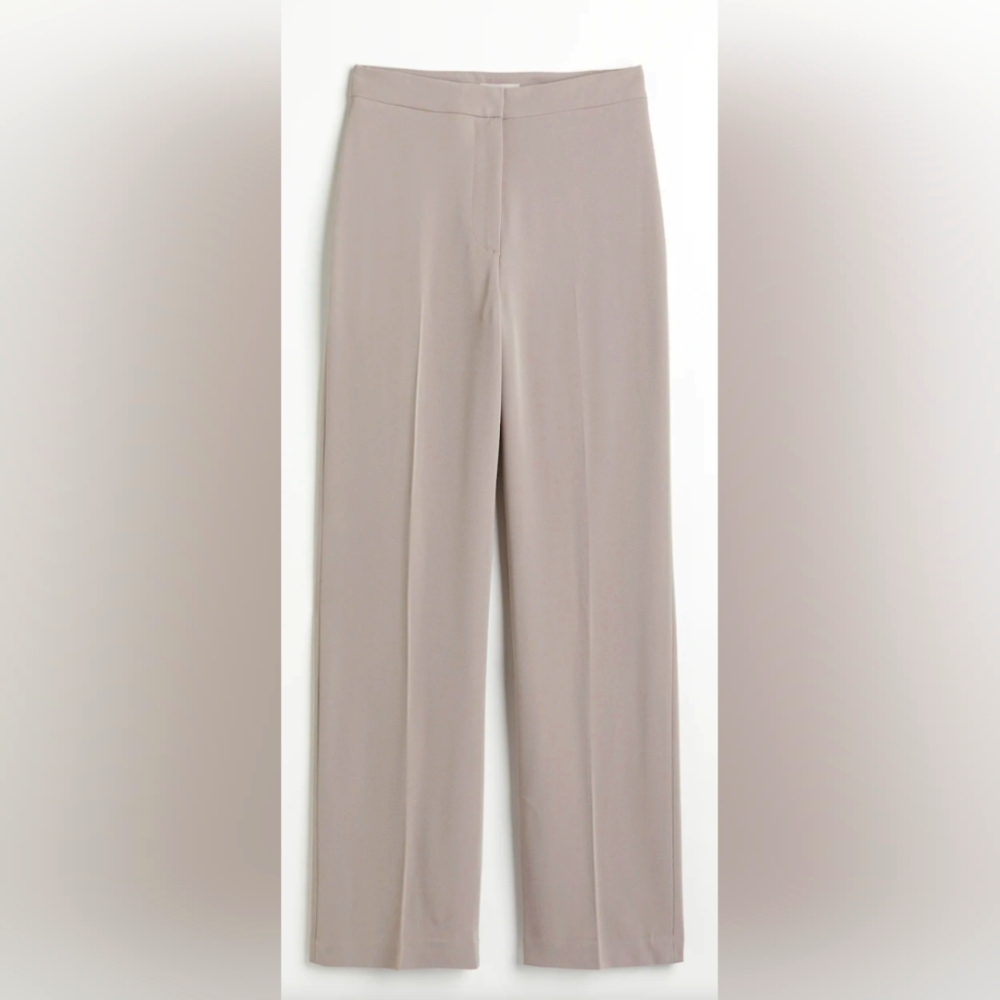H&M Light Taupe Women's High Waisted Wide Leg Dress Pants